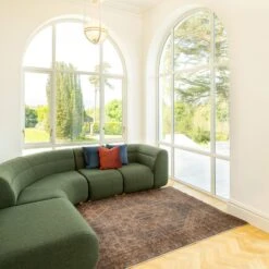 Soft Washable Brown Traditional Rug - Mabel -Carpet Discount Store Washable Mabel room web location 2