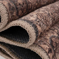 Soft Washable Brown Traditional Rug - Mabel -Carpet Discount Store Washable Mabel detail 17 3