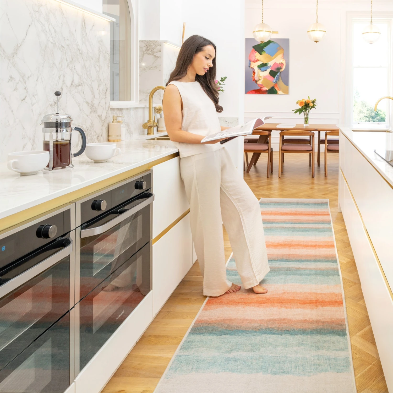 Soft Washable Multicolour Abstract Rug - Solene 12 Soft Washable Multicolour Abstract Rug - Solene - Image 12