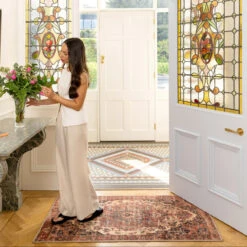 Soft Washable Terracotta Bathroom Mat - Verity -Carpet Discount Store Washable Verity room web RRL location hall 2 1