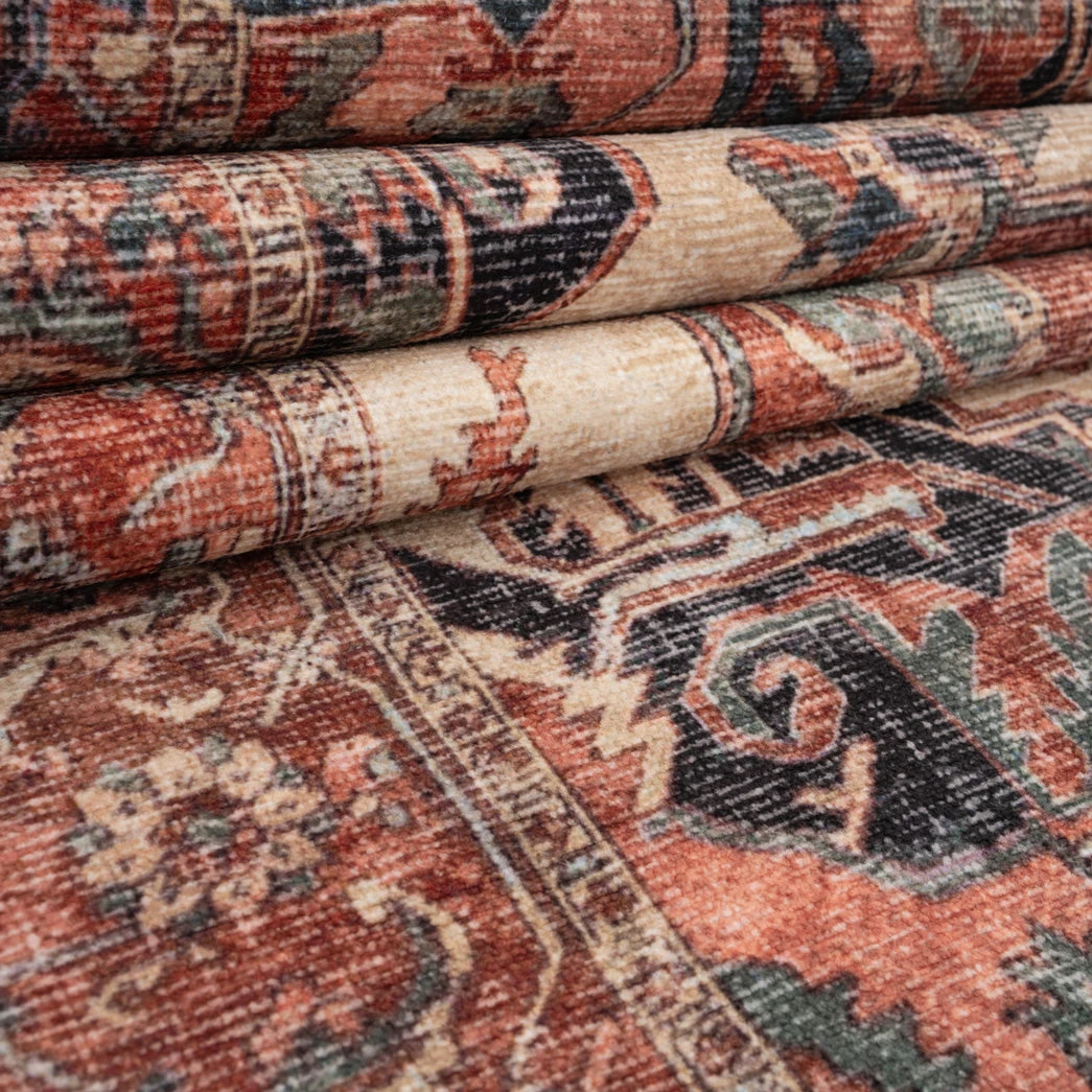 Soft Washable Terracotta Medallion Runner - Verity 5 Soft Washable Terracotta Medallion Runner - Verity - Image 5