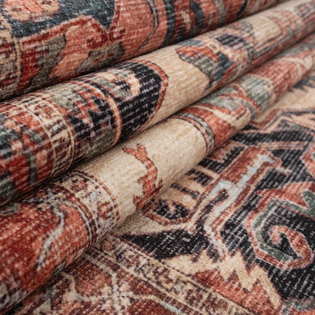 Soft Washable Terracotta Medallion Runner - Verity 4 Soft Washable Terracotta Medallion Runner - Verity - Image 4