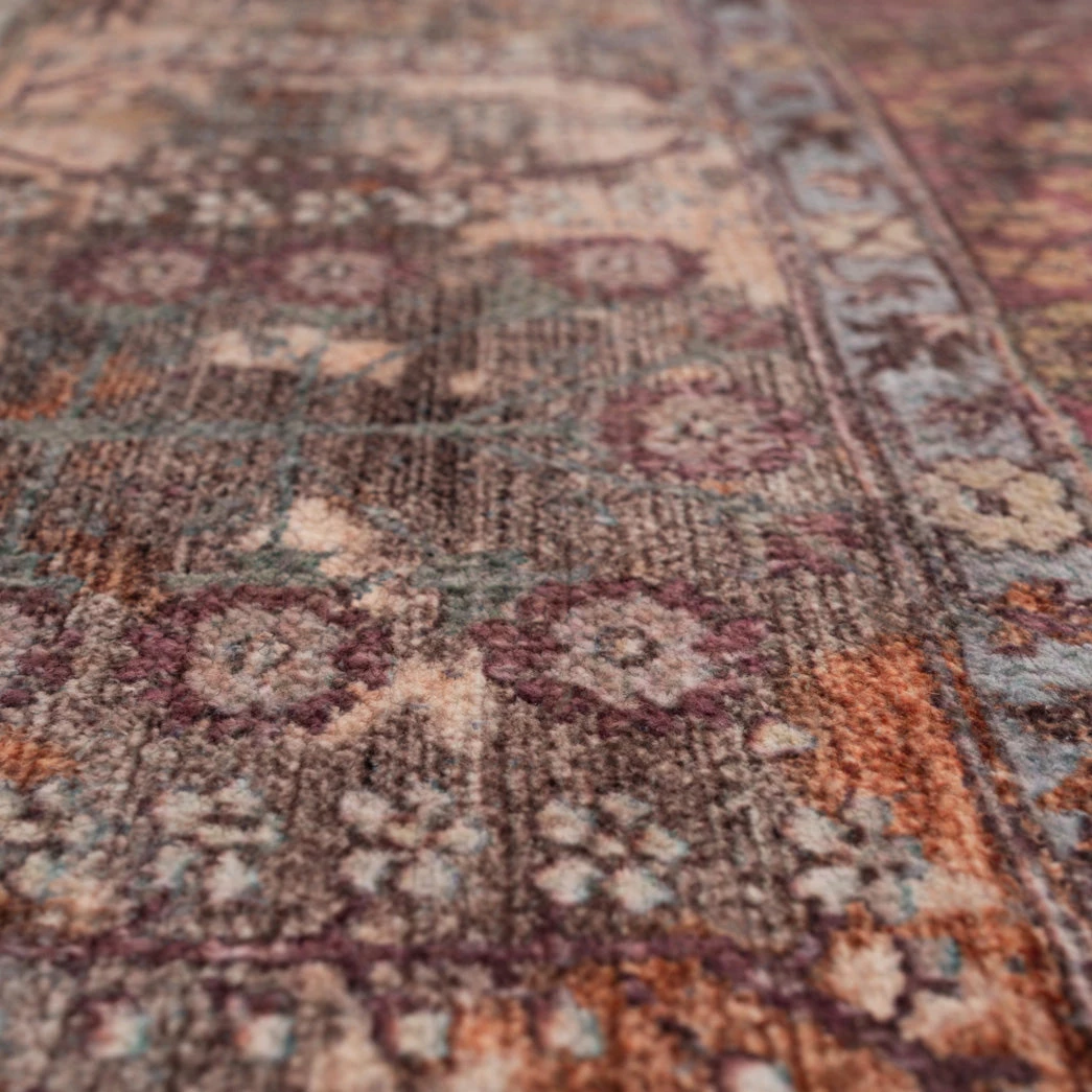 Soft Washable Red Vintage Runner - Violet 6 Soft Washable Red Vintage Runner - Violet - Image 6