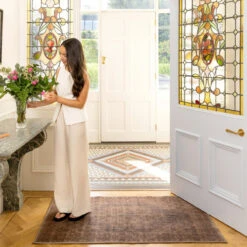 Soft Washable Brown Traditional Rug - Mabel -Carpet Discount Store Washable mabel room web RRL location hall 2 2