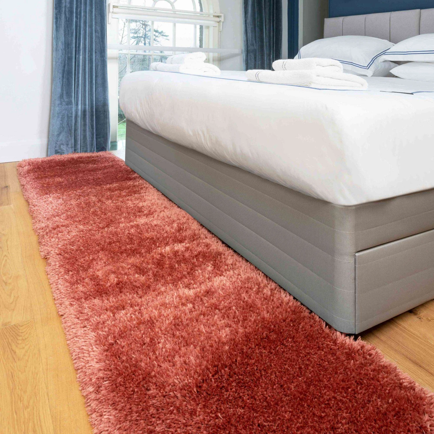 Deluxe Thick Soft Terracotta Shaggy Hall Runner Rug 2 Deluxe Thick Soft Terracotta Shaggy Hall Runner Rug - Image 2