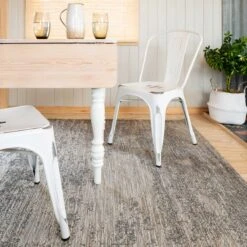 Abstract Textured Flatweave Area Indoor Outdoor Rug - Pavillion -Carpet Discount Store abstract grey 1774 5B3 5D