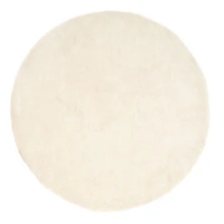 Premium Cream Shaggy Circle Rug - Lace