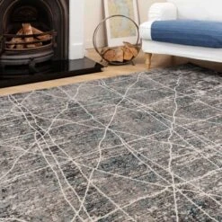 Distressed Grey Trellis Area Rug -Carpet Discount Store arco grey 5604 5B1 5D