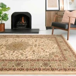 Traditional Cream Bordered Rug -Carpet Discount Store aria cream 4270 5B1 5D
