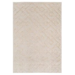 Warm White Interlocking Rug - Sade