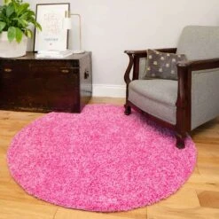 Barbie Pink Shaggy Circle Rug