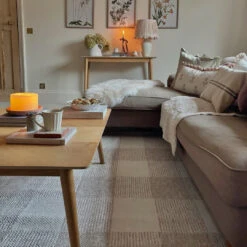 Chunky Beige Wool Style Rug - Etta -Carpet Discount Store bouclair etta Greige Modern Scandi Room Web Living Room bricksandivory Rug 1