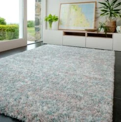 Soft Mottled Light Blue Shaggy Area Rug -Carpet Discount Store confetti 07200 5B2 5D