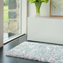 Soft Mottled Light Blue Shaggy Area Rug -Carpet Discount Store confetti 07200 5B3 5D