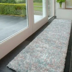 Soft Mottled Light Blue Shaggy Area Rug -Carpet Discount Store confetti 07200 5B5 5D