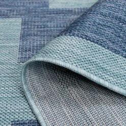 Blue Geometric Indoor Outdoor Area Rug - Shelly -Carpet Discount Store decker shelly blue 03402 5B5 5D