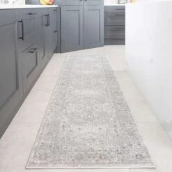 Vintage Grey Washed Effect Living Room Rug - Frank -Carpet Discount Store frank multi 8926 5B4 5D