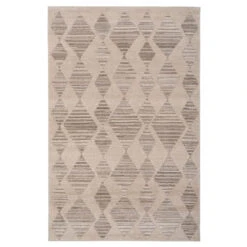 Neutral Diamond Pattern Area Rug - Lucas
