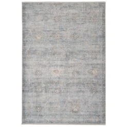 Carpet Discount Store 23 Vintage Blue Terra Floral Rug - Atticus