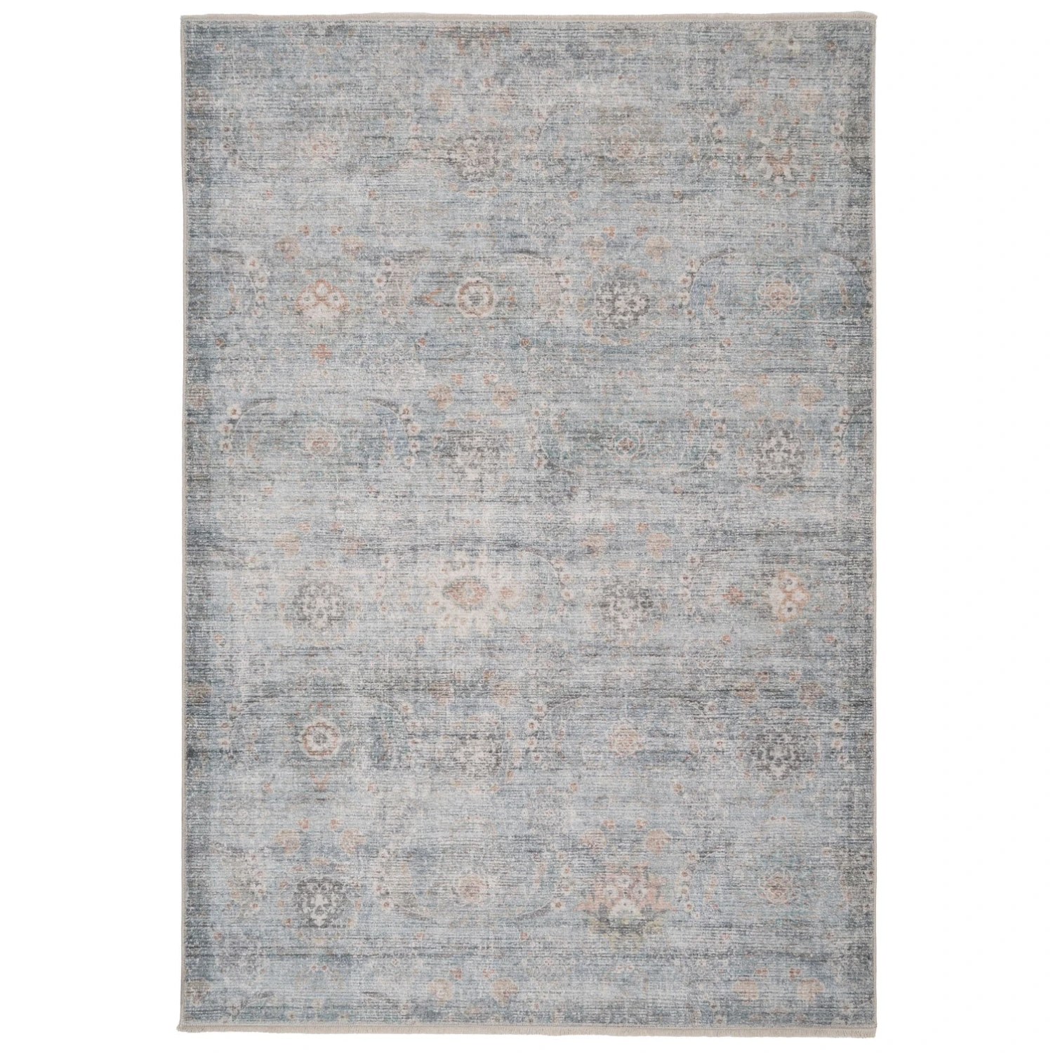 Vintage Blue Terra Floral Rug - Atticus 1 Vintage Blue Terra Floral Rug - Atticus