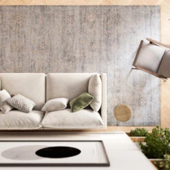 Vintage Blue Terra Floral Rug - Atticus 21 Vintage Blue Terra Floral Rug - Atticus -Carpet Discount Store ishani atticus beige overhead for web