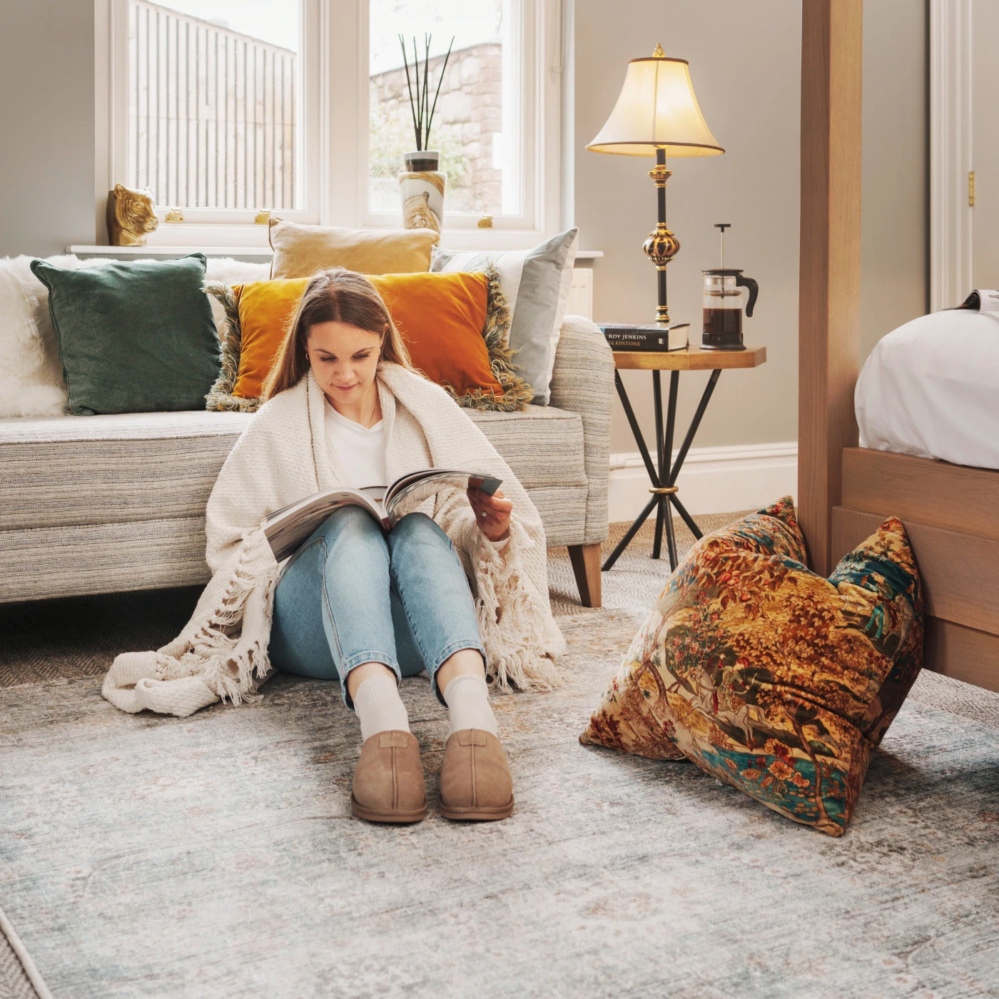 Vintage Blue Terra Floral Rug - Atticus 2 Vintage Blue Terra Floral Rug - Atticus - Image 2