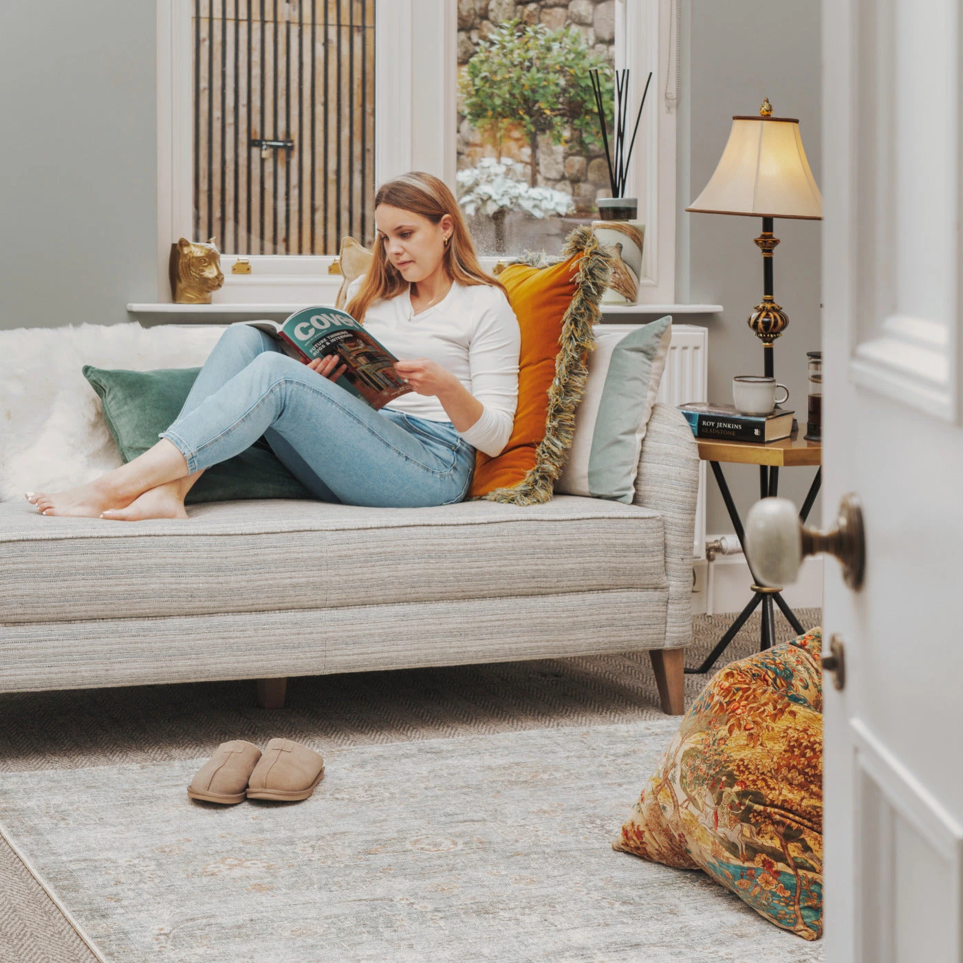 Vintage Blue Terra Floral Rug - Atticus 4 Vintage Blue Terra Floral Rug - Atticus - Image 4