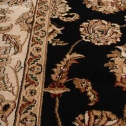 Traditional Black Floral Runner Rug - Malaki -Carpet Discount Store jasmine malaki 06285