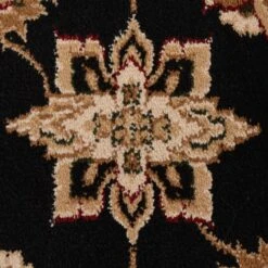Traditional Black Floral Runner Rug - Malaki -Carpet Discount Store jasmine malaki 06300