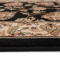 Traditional Black Floral Runner Rug - Malaki -Carpet Discount Store jasmine malaki 06486