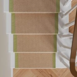 Green Jute Border Stair Carpet Runner - Juliette Green -Carpet Discount Store jute border green final for web