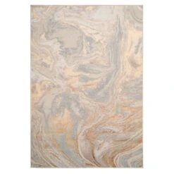 Luxury Marbling Beige Rug - Quartz