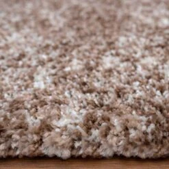 Light Brown Mottled Shaggy Living Room Rug -Carpet Discount Store kukoon murano biege 4266 5B2 5D