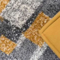 Retro Yellow Mottled Shaggy Living Room Rug -Carpet Discount Store kukoon murano cubic ochre 5B2 5D