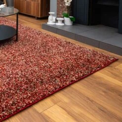 Burnt Orange Mottled Shaggy Living Room Rug -Carpet Discount Store kukoon russett 4233 5B1 5D