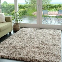 Soft Mottled Brown Shaggy Area Rug -Carpet Discount Store latte 0133 5B1 5D