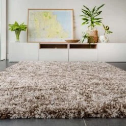 Soft Mottled Brown Shaggy Area Rug -Carpet Discount Store latte 0133 5B2 5D