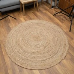 Rustic Jute Round Natural Circle Nursery Rug -Carpet Discount Store mandala nursery 06484 5B4 5D