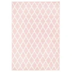 Pink Blush Moroccan Trellis Living Room Rug