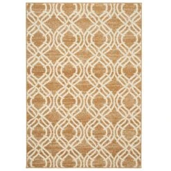 Beige Woven Trellis Living Room Rug