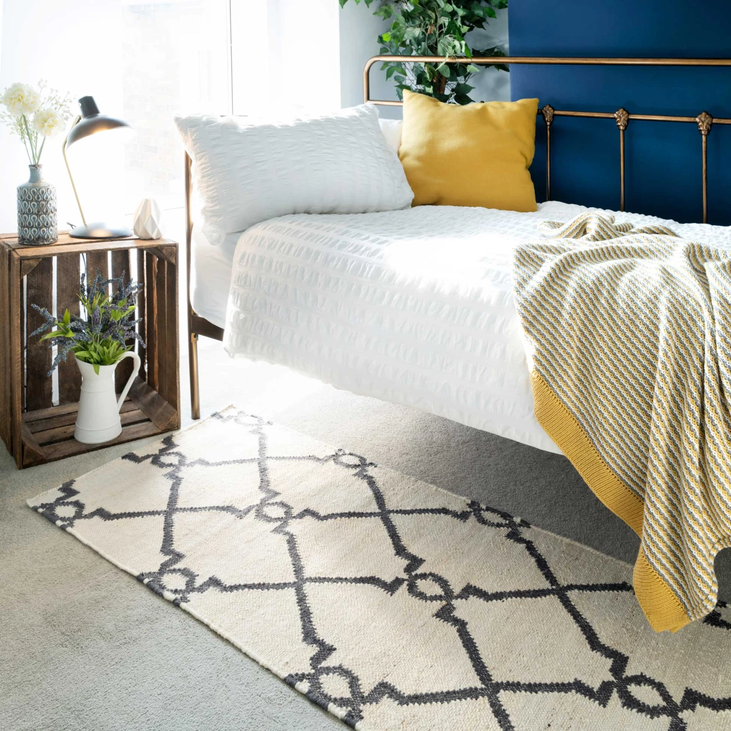 Cream Trellis Natural Jute Area Rug - Trellis 10 Cream Trellis Natural Jute Area Rug - Trellis - Image 10