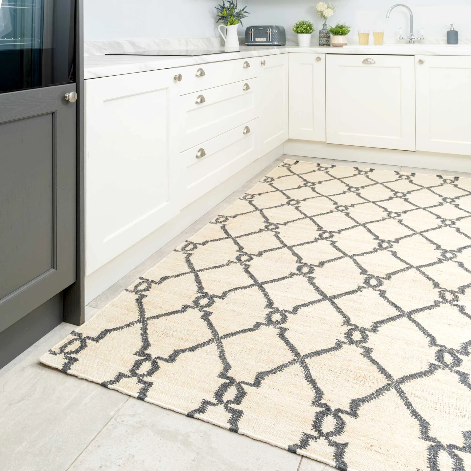 Cream Trellis Natural Jute Area Rug - Trellis 9 Cream Trellis Natural Jute Area Rug - Trellis - Image 9