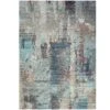 Soft Abstract Distressed Blue Living Room Rug - Wild Blue