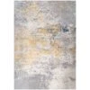 Distressed Ochre Yellow Pastel Soft Living Room Rug