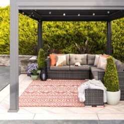 Dark Terra Flatweave Indoor Outdoor Rug - Ruskin -Carpet Discount Store outdoor habitat terra 03096 copy