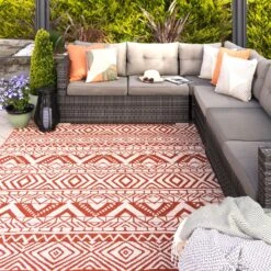 Dark Terra Flatweave Indoor Outdoor Rug - Ruskin -Carpet Discount Store outdoor habitat terra 03104 copy