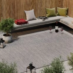 Grey Mottled Outdoor Rug - Patio