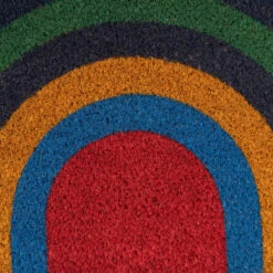 Rainbow Half Moon Coir Entrance Doormat -Carpet Discount Store rainbow doormat new 02102
