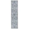 Flatwoven Washable Distressed Blue Damask Runner - Bala