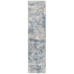 Carpet Discount Store 29 Flatwoven Washable Distressed Blue Runner - Dash